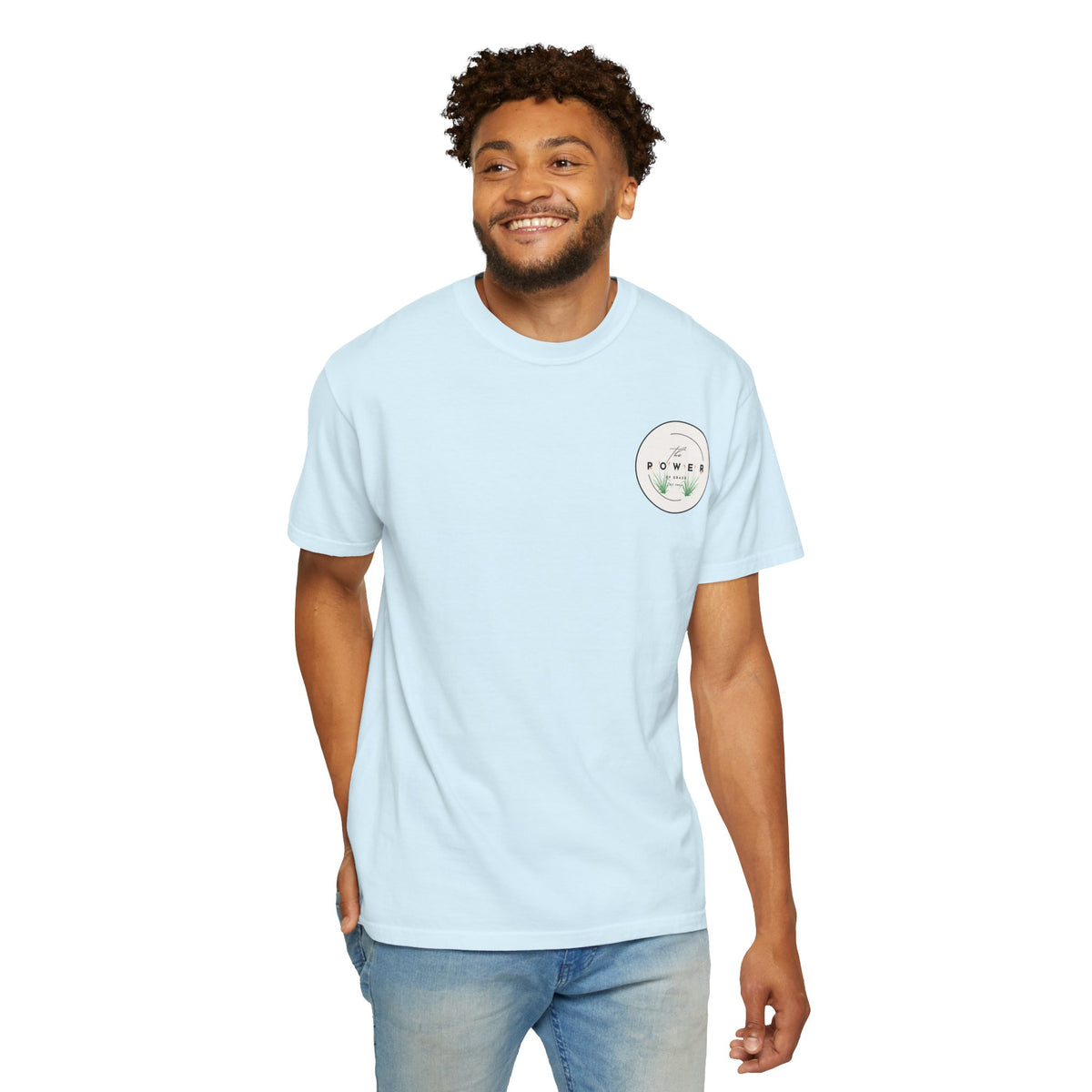 Power of Grass Tee — Left Chest, Garment-Dyed Heavyweight