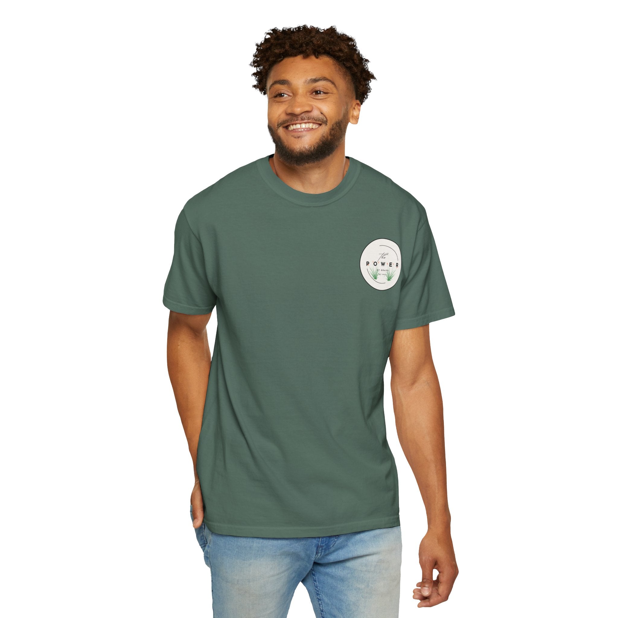 Power of Grass Tee — Left Chest, Garment-Dyed Heavyweight