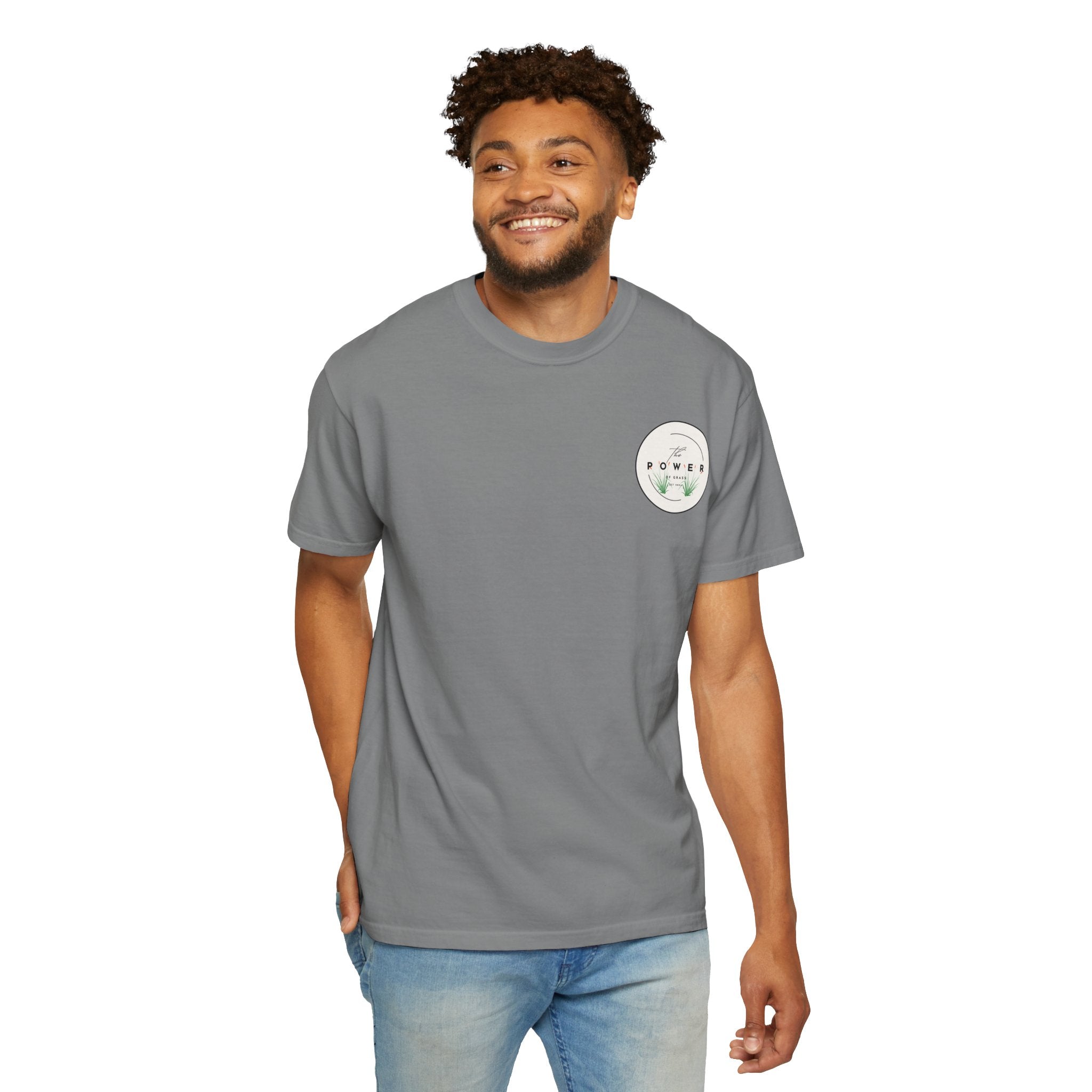 Power of Grass Tee — Left Chest, Garment-Dyed Heavyweight