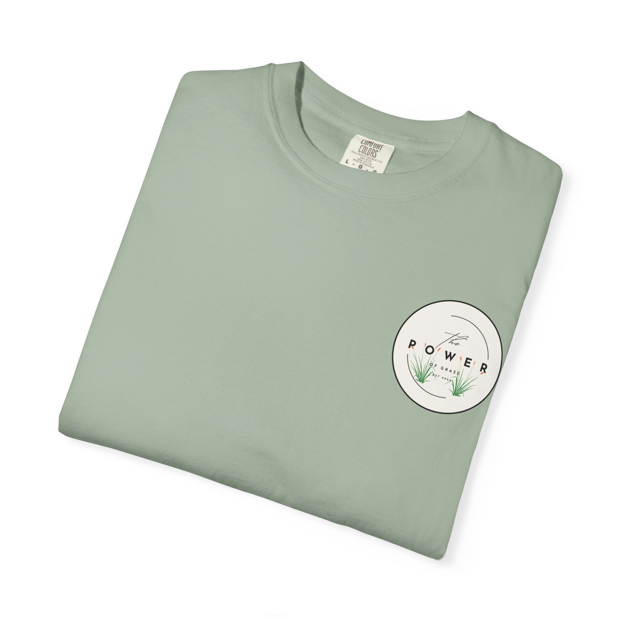 Power of Grass Tee — Left Chest, Garment-Dyed Heavyweight