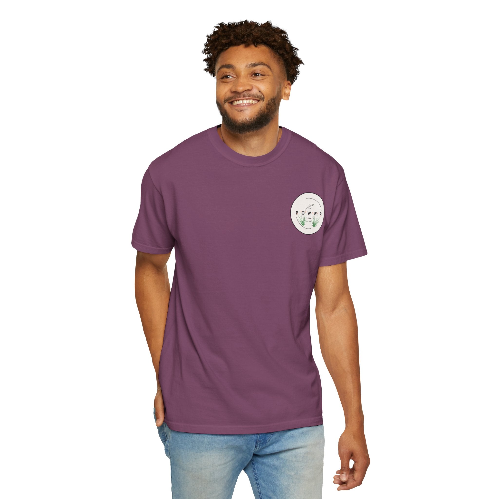 Power of Grass Tee — Left Chest, Garment-Dyed Heavyweight