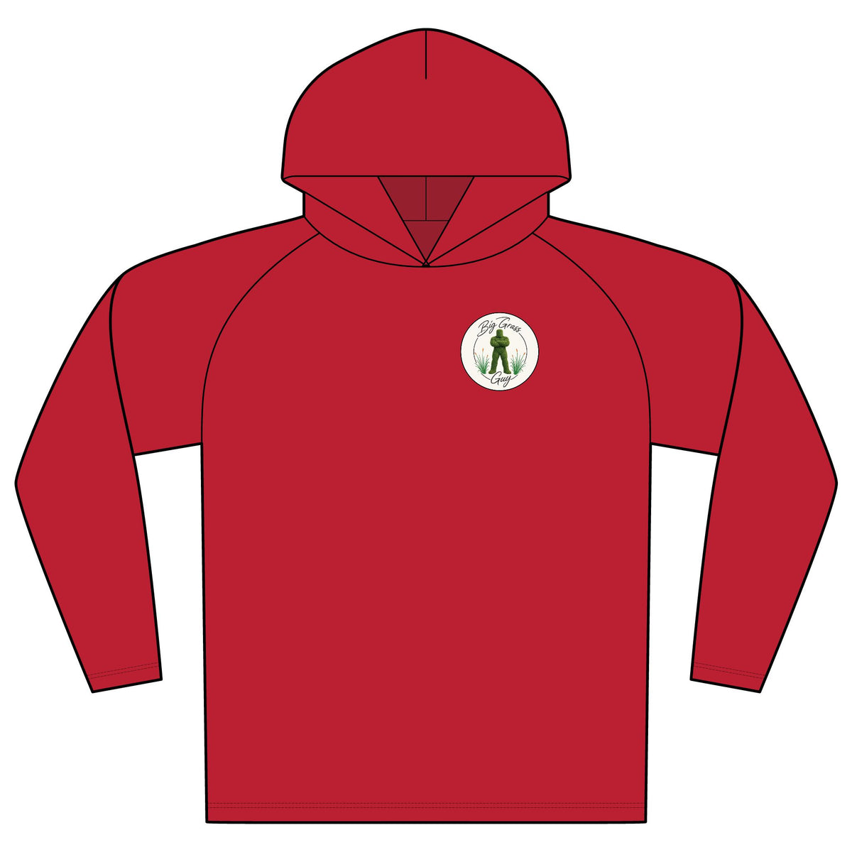 Big Grass Guy Mowing Hoodie — UPF 44+