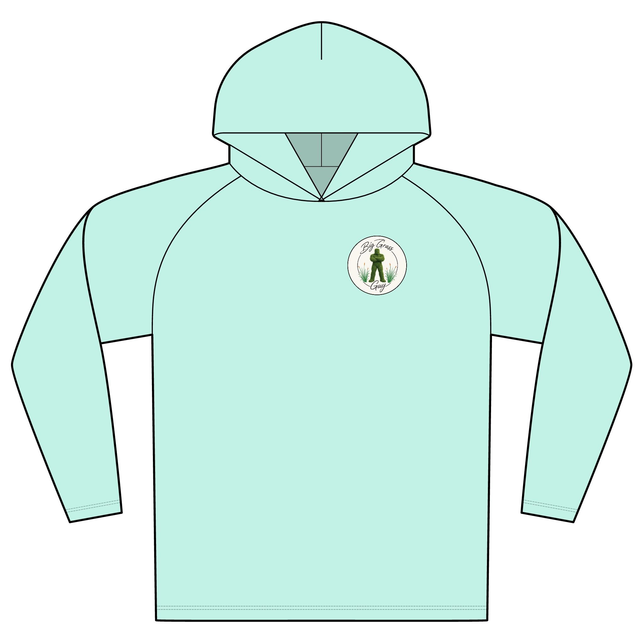 Big Grass Guy Mowing Hoodie — UPF 44+