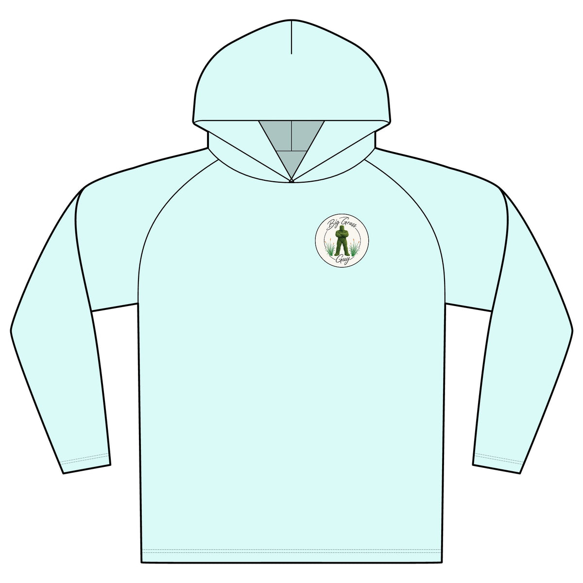 Big Grass Guy Mowing Hoodie — UPF 44+