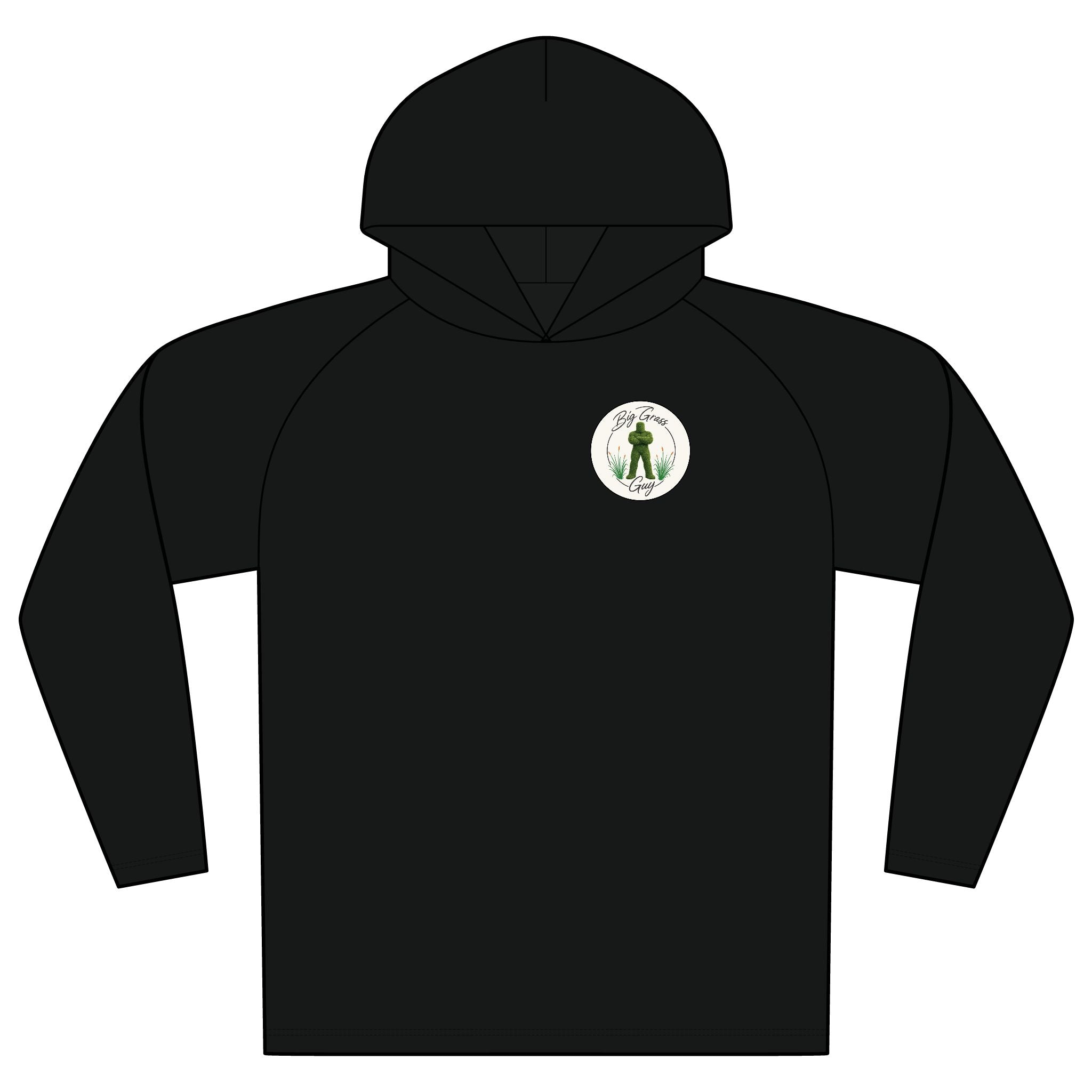 Big Grass Guy Mowing Hoodie — UPF 44+