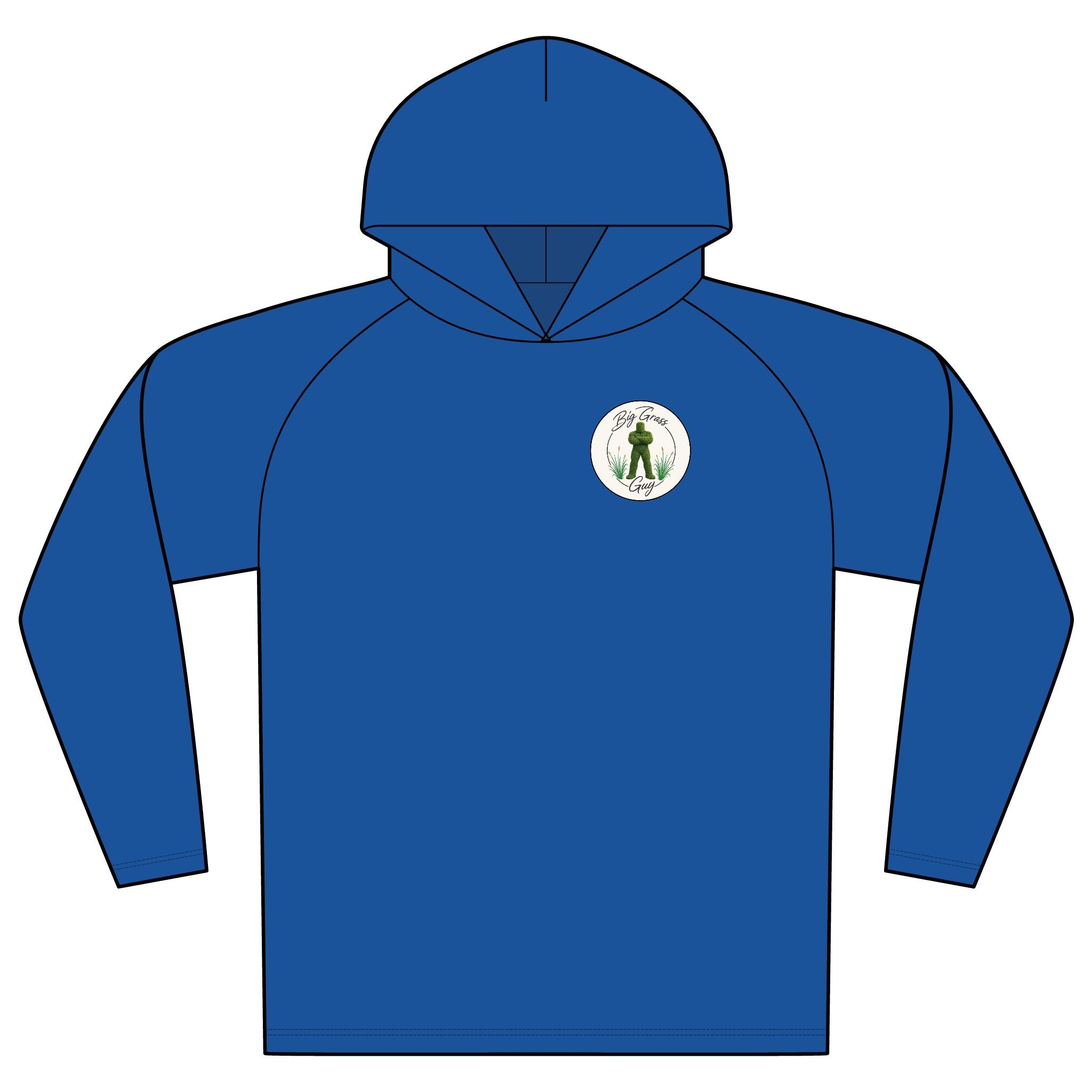 Big Grass Guy Mowing Hoodie — UPF 44+
