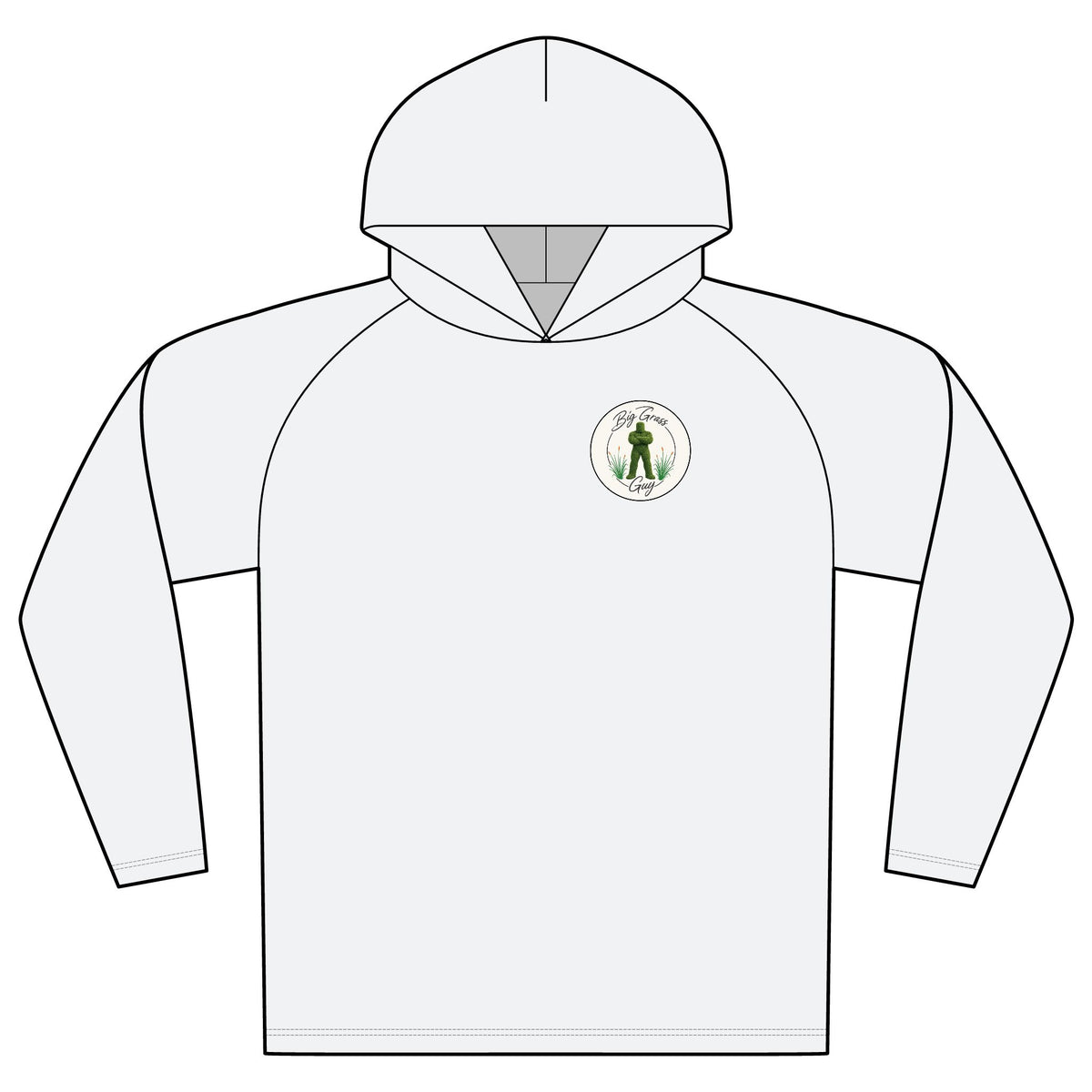 Big Grass Guy Mowing Hoodie — UPF 44+