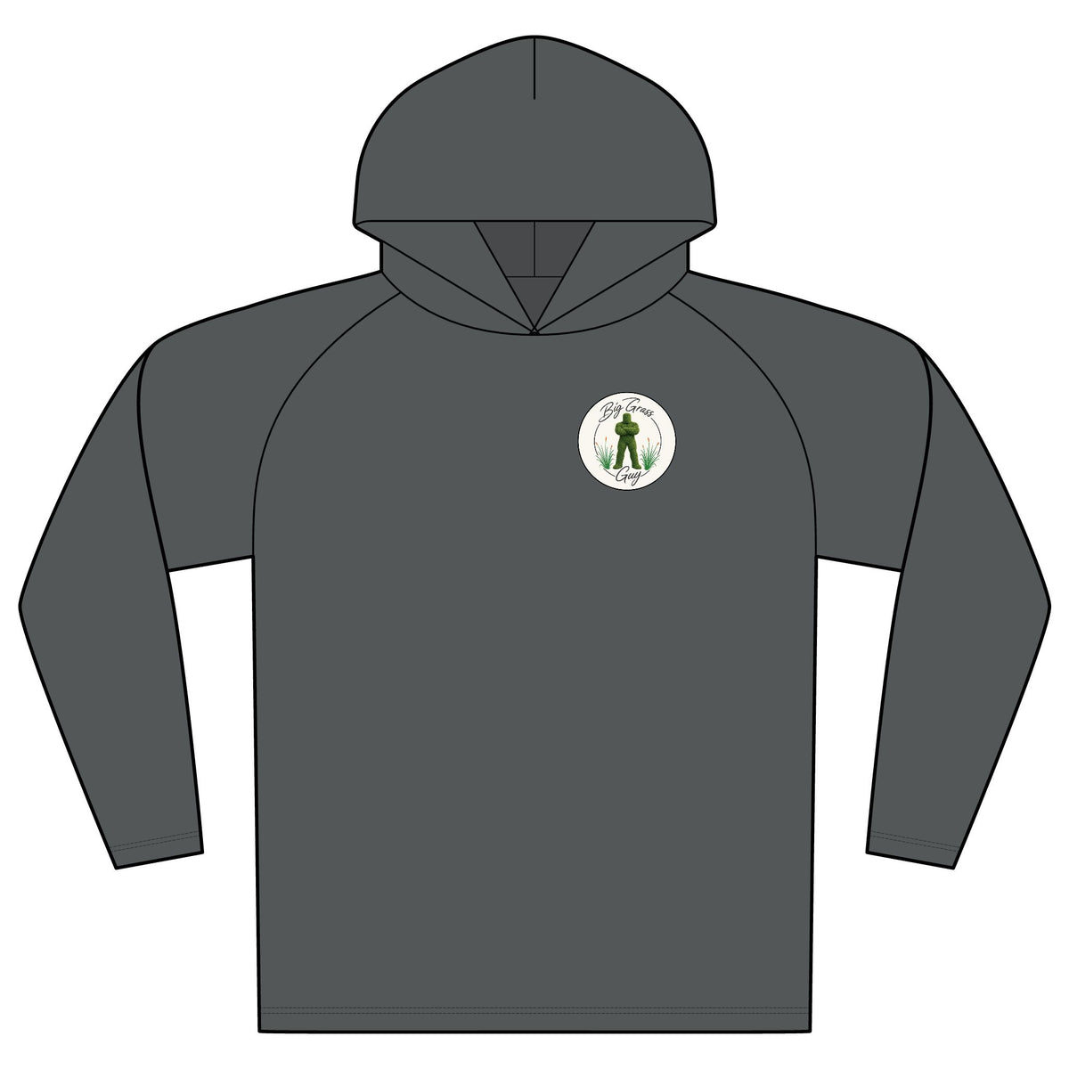 Big Grass Guy Mowing Hoodie — UPF 44+