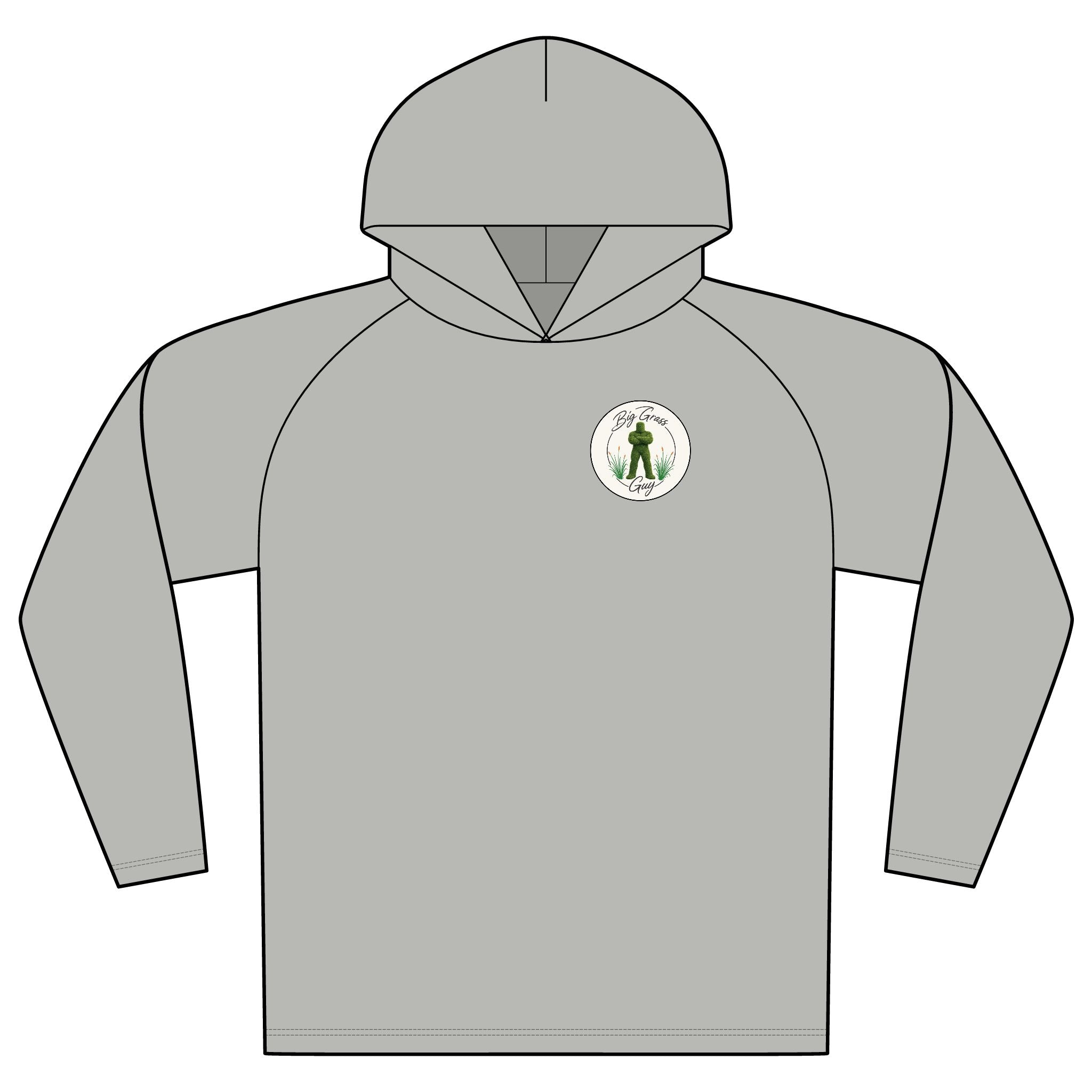 Big Grass Guy Mowing Hoodie — UPF 44+