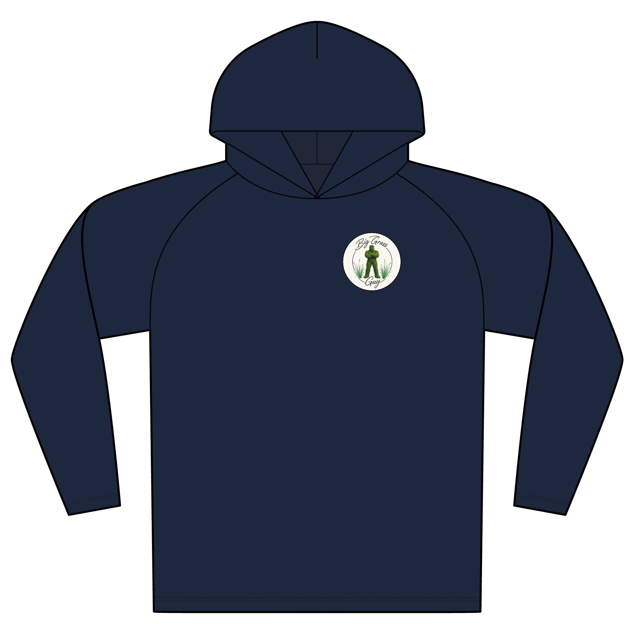 Big Grass Guy Mowing Hoodie — UPF 44+