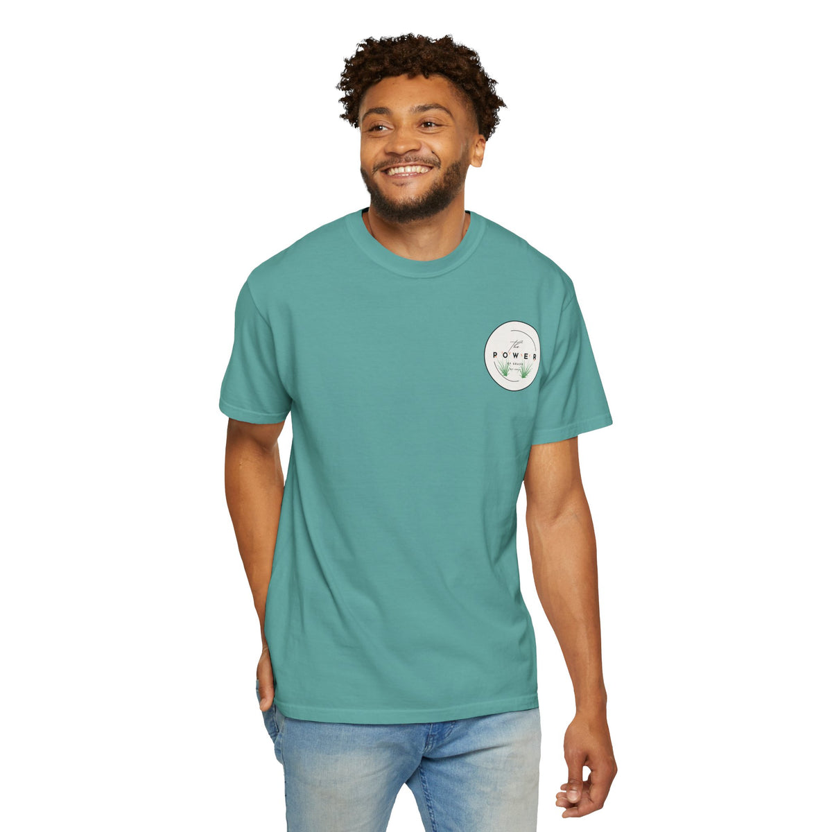 Power of Grass Tee — Left Chest, Garment-Dyed Heavyweight