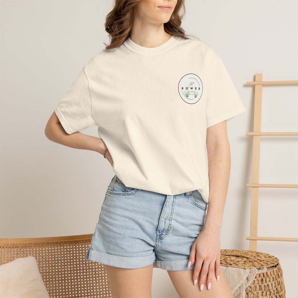 Power of Grass Tee — Left Chest, Garment-Dyed Heavyweight