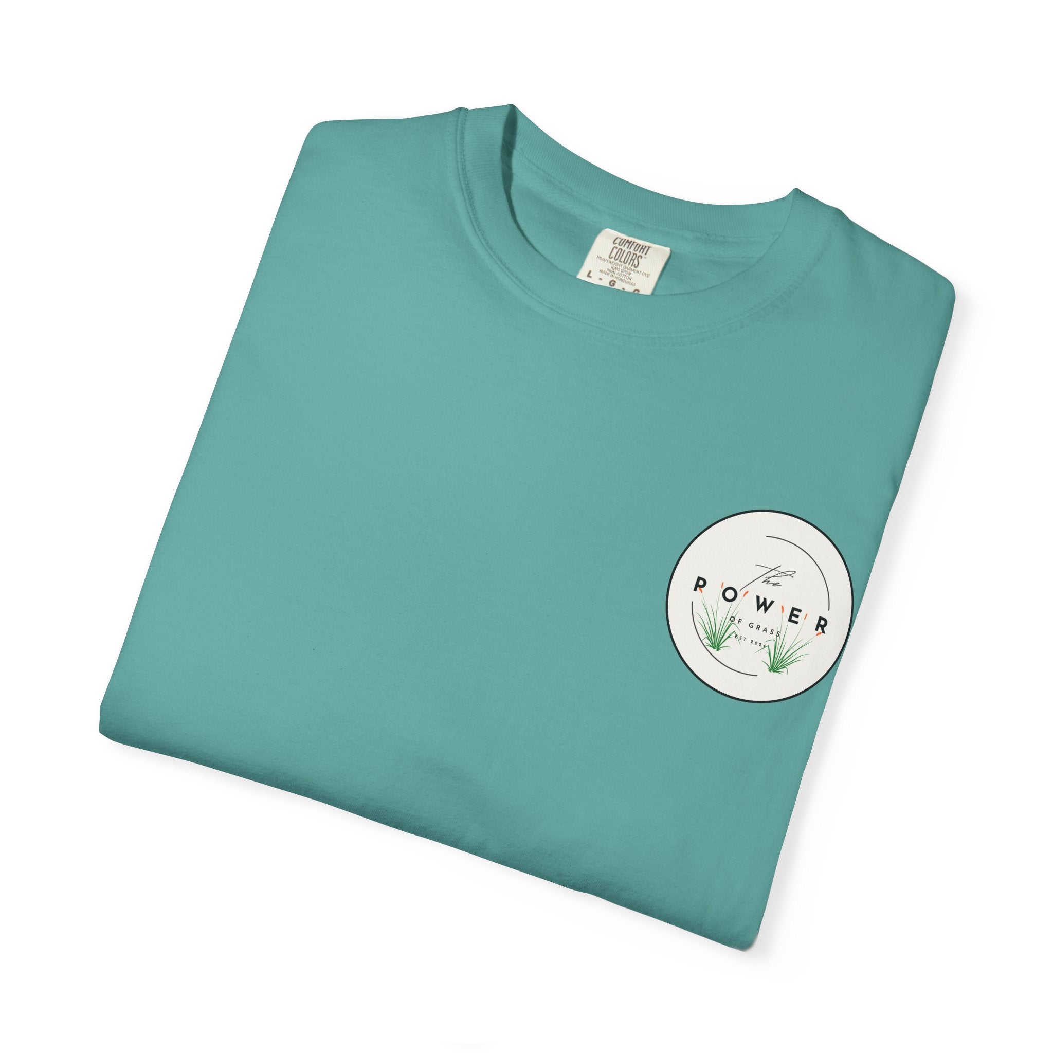 Power of Grass Tee — Left Chest, Garment-Dyed Heavyweight