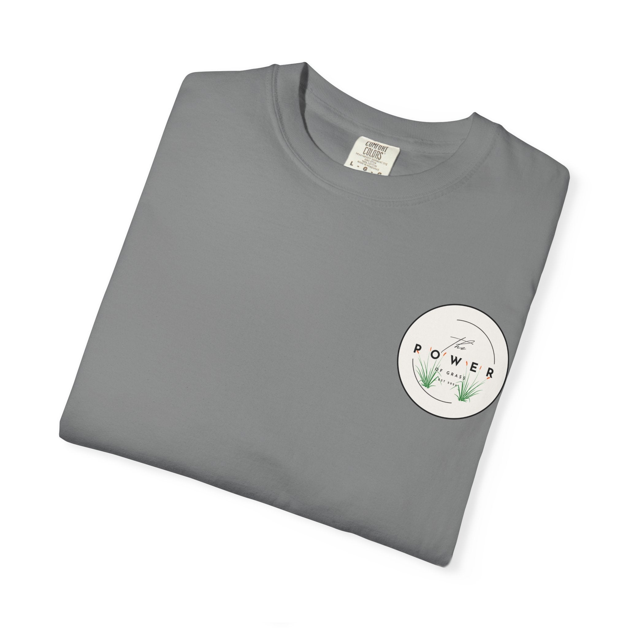 Power of Grass Tee — Left Chest, Garment-Dyed Heavyweight