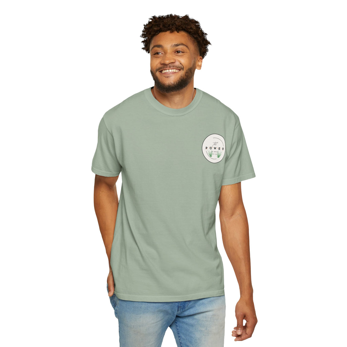 Power of Grass Tee — Left Chest, Garment-Dyed Heavyweight