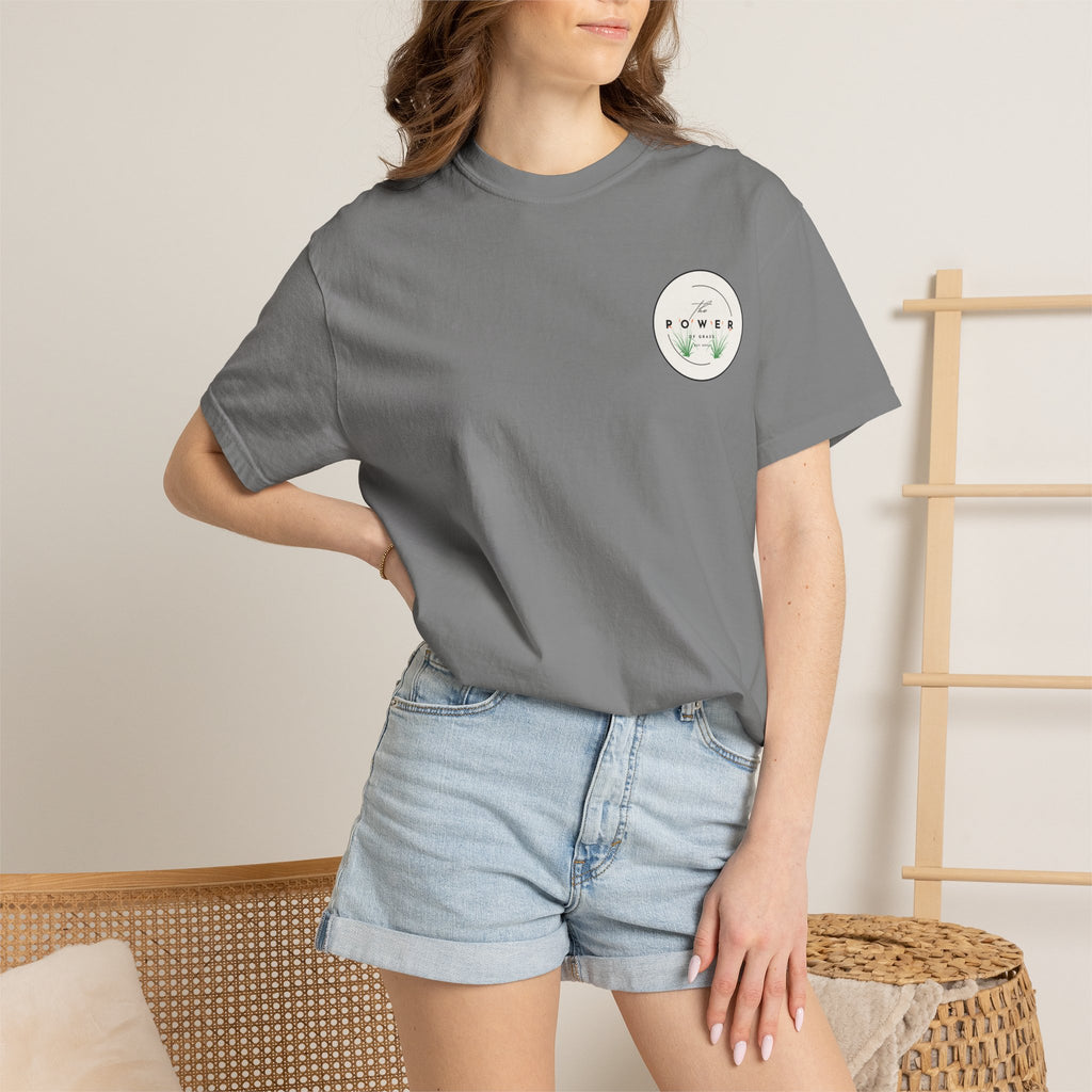Power of Grass Tee — Left Chest, Garment-Dyed Heavyweight