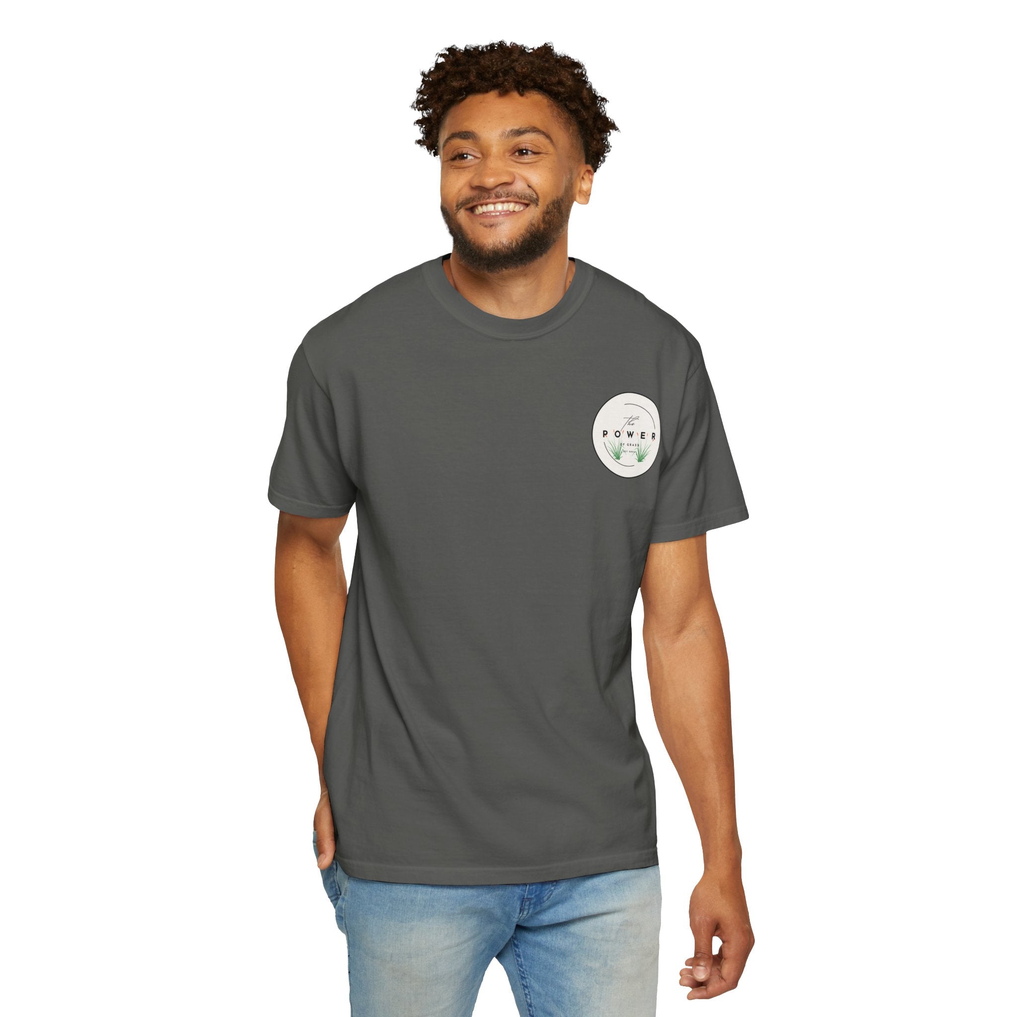 Power of Grass Tee — Left Chest, Garment-Dyed Heavyweight