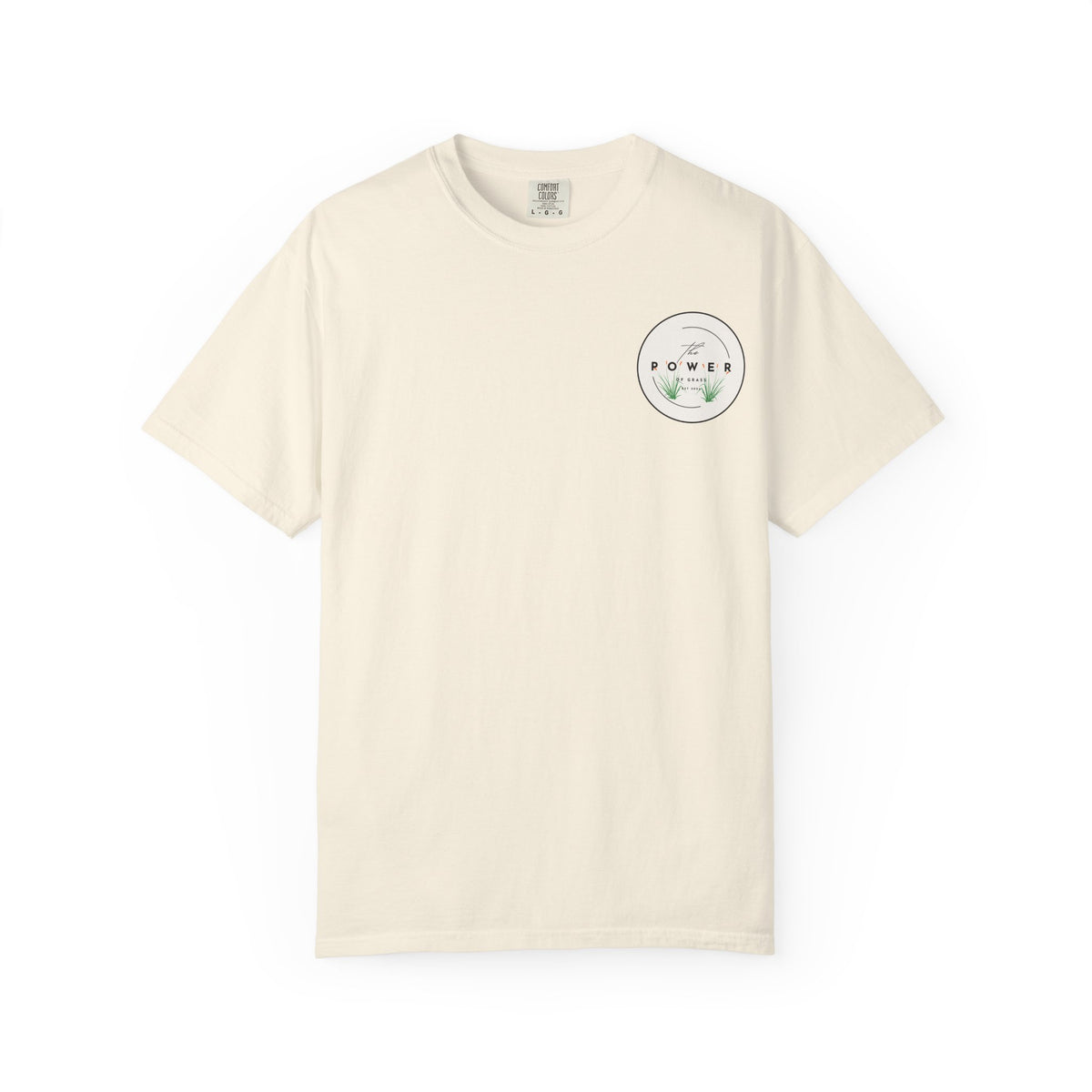 Power of Grass Tee — Left Chest, Garment-Dyed Heavyweight