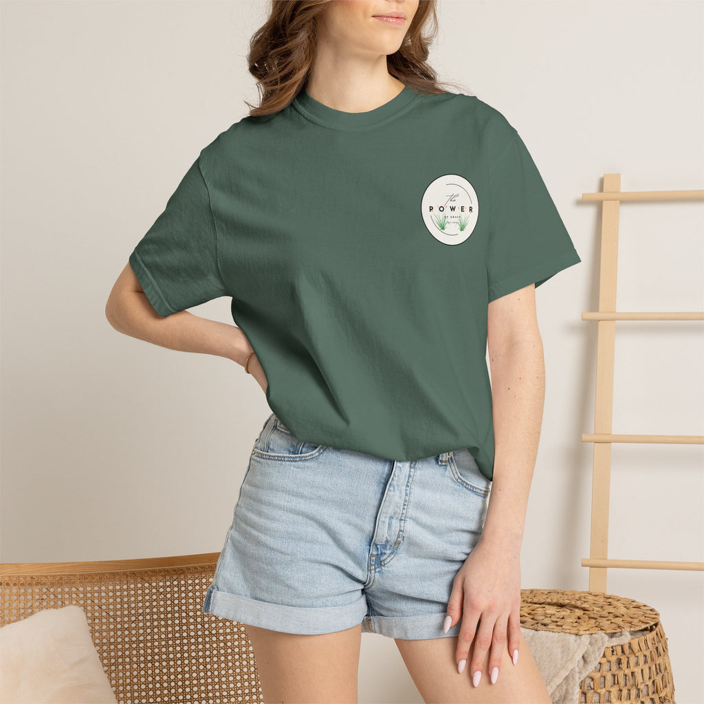 Power of Grass Tee — Left Chest, Garment-Dyed Heavyweight